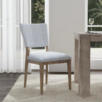 Sedia da pranzo imbottita Sabbia/Beige e a righe Blu/Grigio, set da 2
