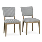 Sedia da pranzo imbottita Sabbia/Beige e a righe Blu/Grigio, set da 2