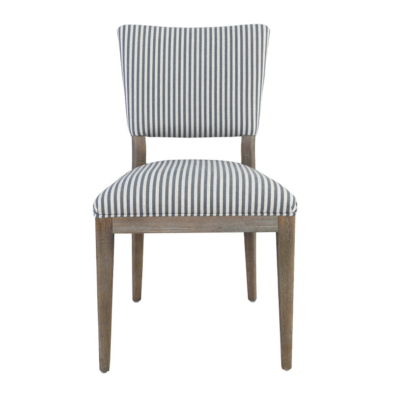Sedia da pranzo imbottita Sabbia/Beige e a righe Blu/Grigio, set da 2