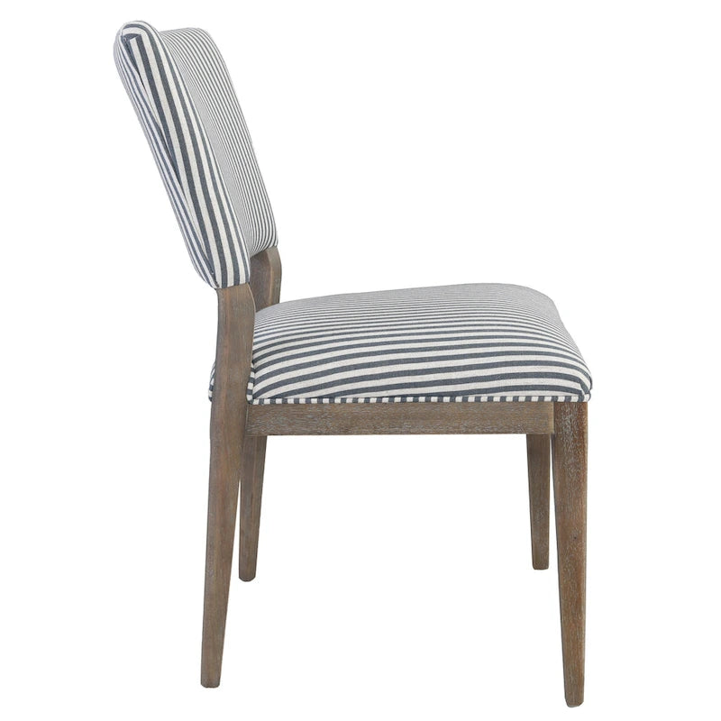 Sedia da pranzo imbottita Sabbia/Beige e a righe Blu/Grigio, set da 2