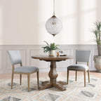 Sedia da pranzo imbottita Sabbia/Beige e a righe Blu/Grigio, set da 2