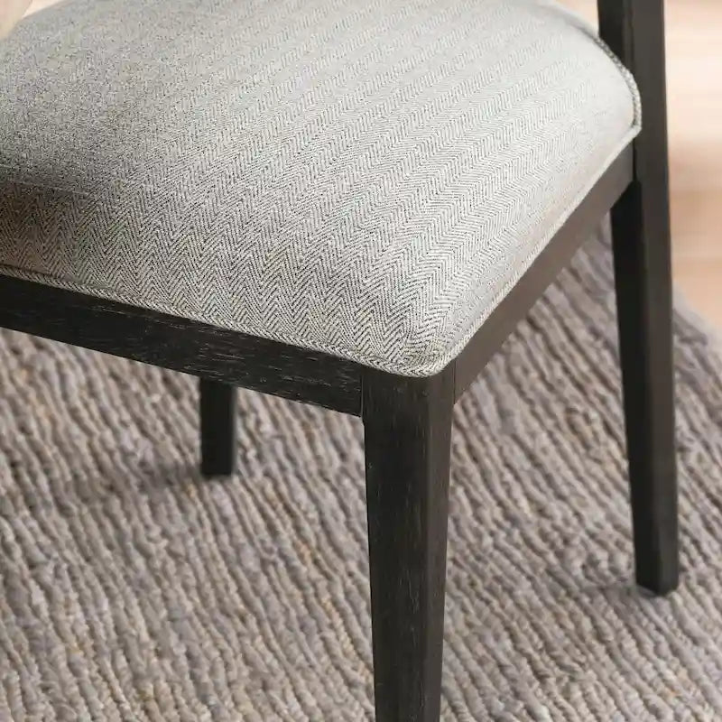 Sedia da pranzo imbottita Sabbia/Beige e a righe Blu/Grigio, set da 2