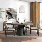 Sedia da pranzo imbottita Sabbia/Beige e a righe Blu/Grigio, set da 2