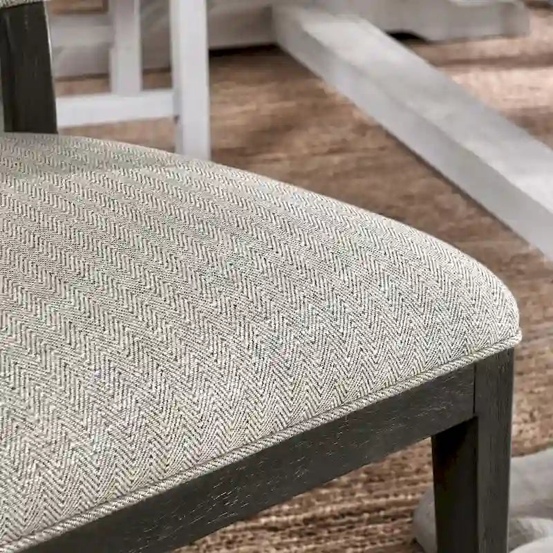 Sedia da pranzo imbottita Sabbia/Beige e a righe Blu/Grigio, set da 2