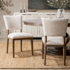 Sedia da pranzo imbottita Sabbia/Beige e a righe Blu/Grigio, set da 2