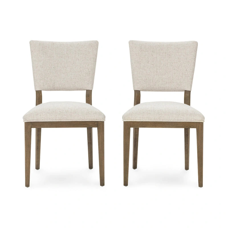 Sedia da pranzo imbottita Sabbia/Beige e a righe Blu/Grigio, set da 2
