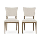 Sedia da pranzo imbottita Sabbia/Beige e a righe Blu/Grigio, set da 2