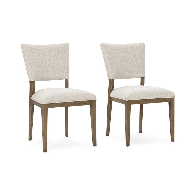 Sedia da pranzo imbottita Sabbia/Beige e a righe Blu/Grigio, set da 2