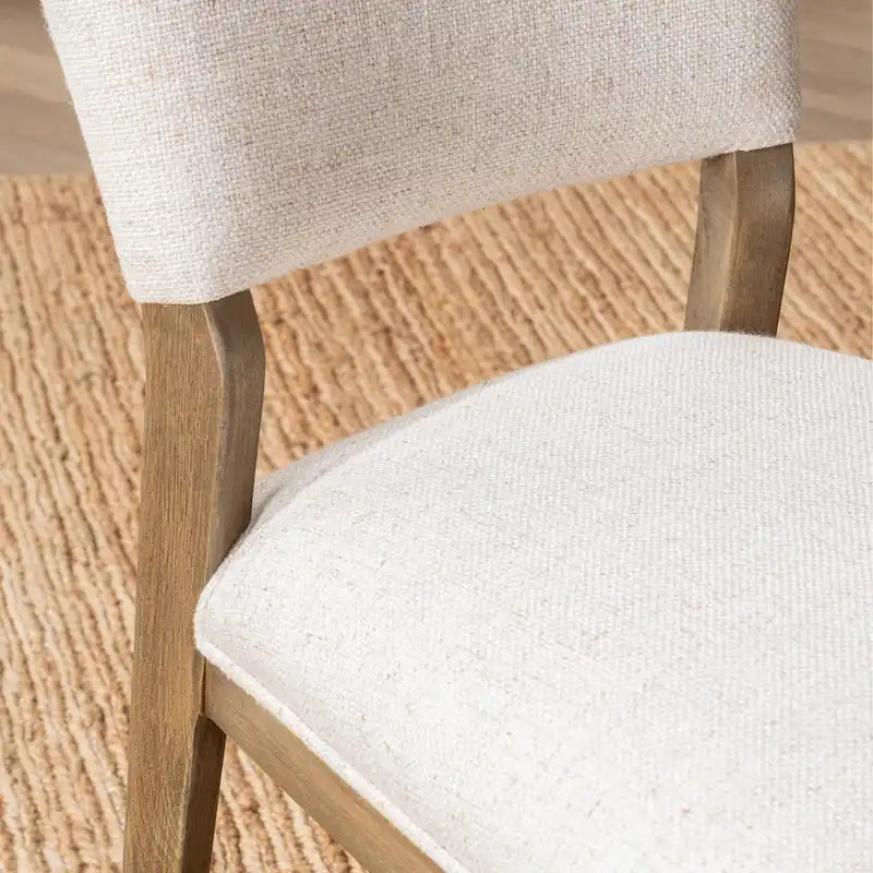 Sedia da pranzo imbottita Sabbia/Beige e a righe Blu/Grigio, set da 2