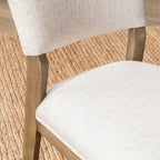 Sedia da pranzo imbottita Sabbia/Beige e a righe Blu/Grigio, set da 2