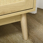 Credenza in legno naturale in stile Bohemien e Rattan