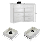 Comò lungo a 9 cassetti bianco/nero con maniglie antiche – Stile porta da fienile, montaggio per 2 persone