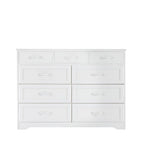 Comò lungo a 9 cassetti bianco/nero con maniglie antiche – Stile porta da fienile, montaggio per 2 persone
