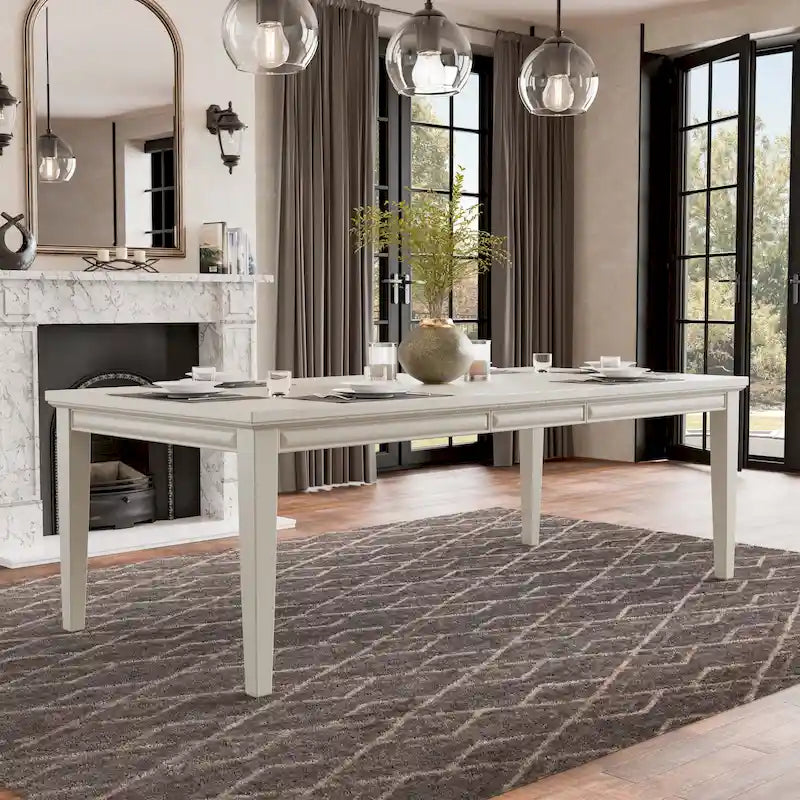 Tavolo da pranzo allungabile in rovere bianco/espresso, 6-8 posti