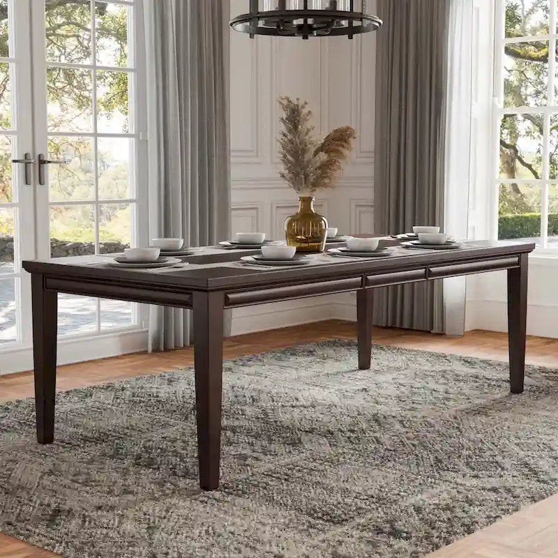 Tavolo da pranzo allungabile in rovere bianco/espresso, 6-8 posti