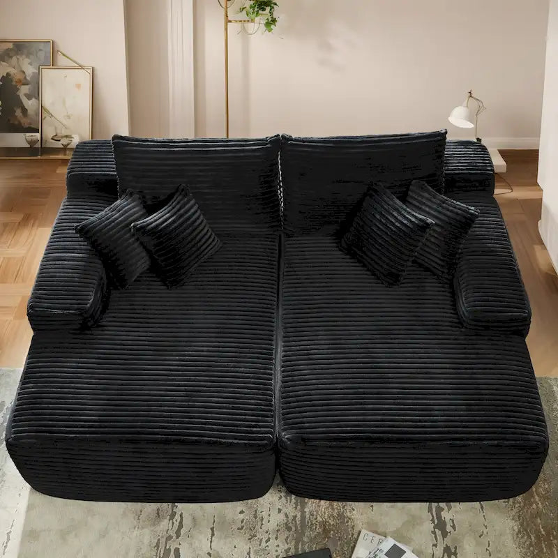 Divano doppio chaise longue lungo e morbido, senza necessità di montaggio