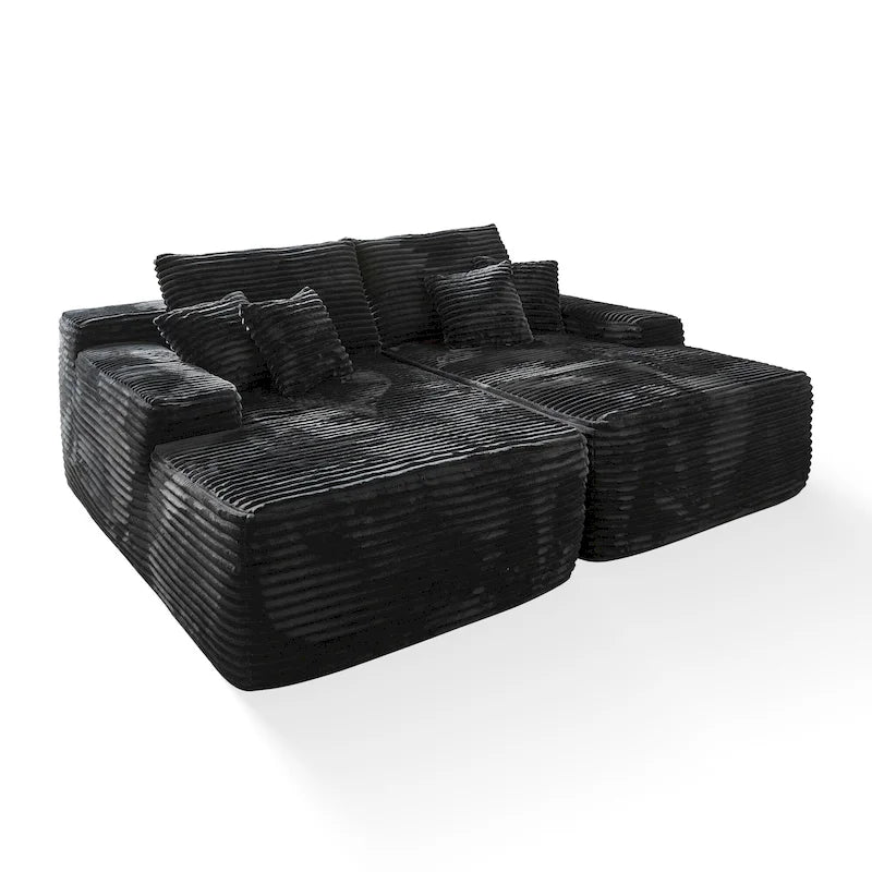 Divano doppio chaise longue lungo e morbido, senza necessità di montaggio