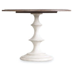 Tavolo da pranzo rotondo Cream White in stile rustico, 2-4 posti